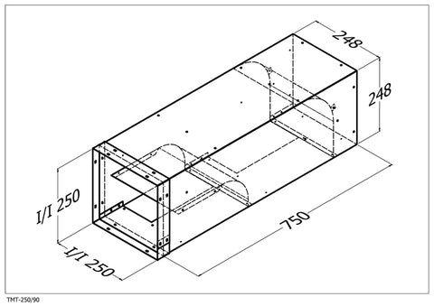 Qasair TMT-250/90 L (226) Duct Deflector 250SQ Left