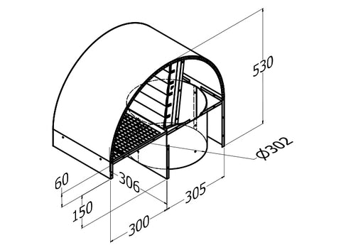 Qasair BD/SQ-RC 300 (234) Back Draft Roof Cowl 300