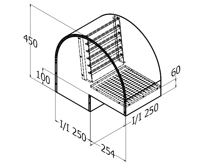 Qasair BD/RC-250 SQ (235) Back Draft Roof Cowl 250SQ