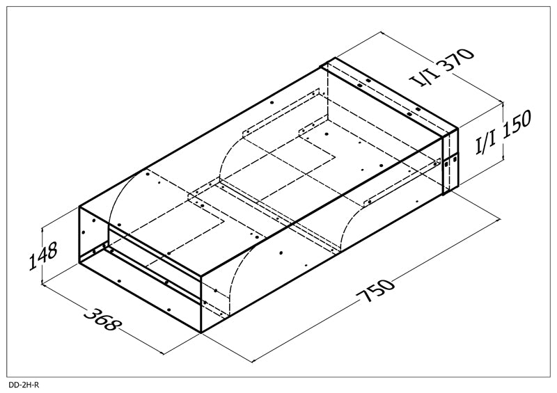 Qasair DD-2H-R (251) Duct Director Twin Motor Horizontal Right
