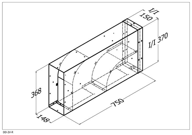 Qasair DD-2V-R (253) Duct Director Twin Motor Vertical Right