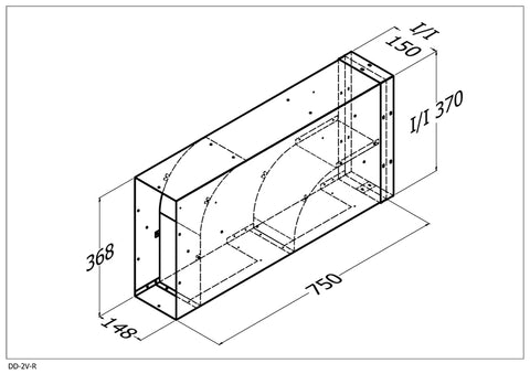 Qasair DD-2V-R (253) Duct Director Twin Motor Vertical Right