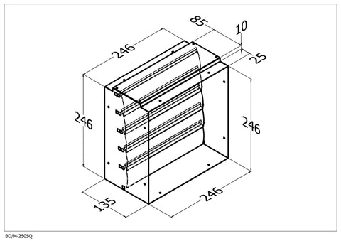 Qasair BD/M-250 SQ (255) Back Draft Damper Twin Motor 250SQ