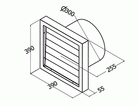 Qasair BD/WV-300 (256) Back Draft Wall Vent to suit 300
