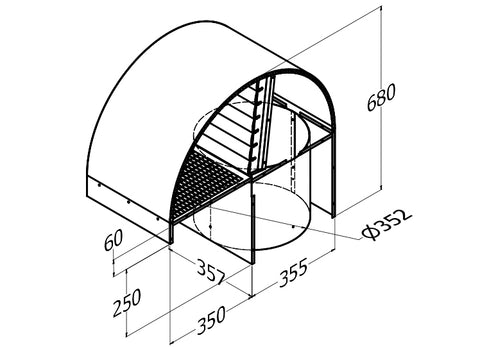 Qasair BD/SQ-RC 350 (316) Back Draft Roof Cowl triple Motor 350SQ