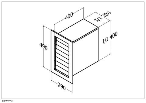 Qasair BD/WV-V-3 (322) Back Draft Wall Vent triple Motor Vertical