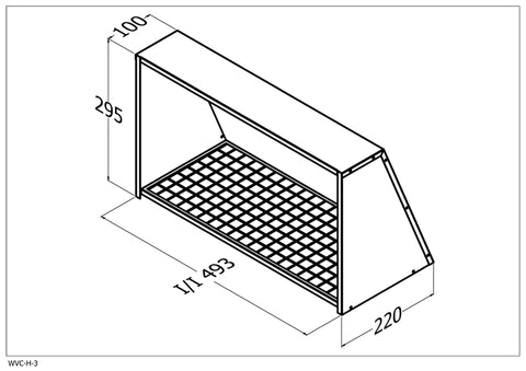 Qasair WVC-H-3 (324) Wall Vent Cover triple Motor Horizontal