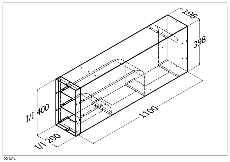 Qasair DD-3V-L (328) Duct Director triple Motor Vertical Left