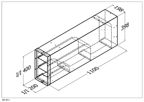 Qasair DD-3V-L (328) Duct Director triple Motor Vertical Left