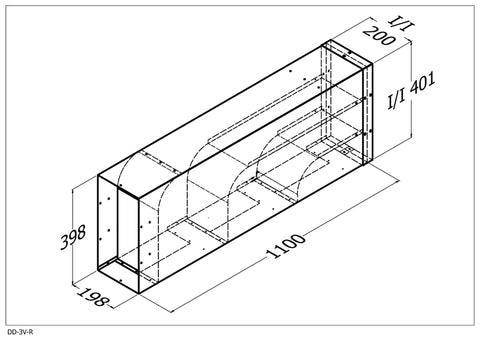 Qasair DD-3V-R (329) Duct Director triple Motor Vertical Right
