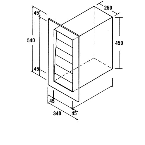 Condor BD/WV-V-450X250 Back Draft Wall Vent Vertical
