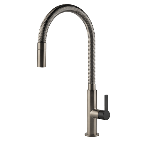Gessi 60003BNB Mesh Brushed Nickel Pull Out Kitchen Mixer