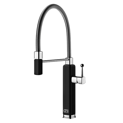 Gessi 60061GB Happy Gloss Black Sink Mixer with Pull-Out