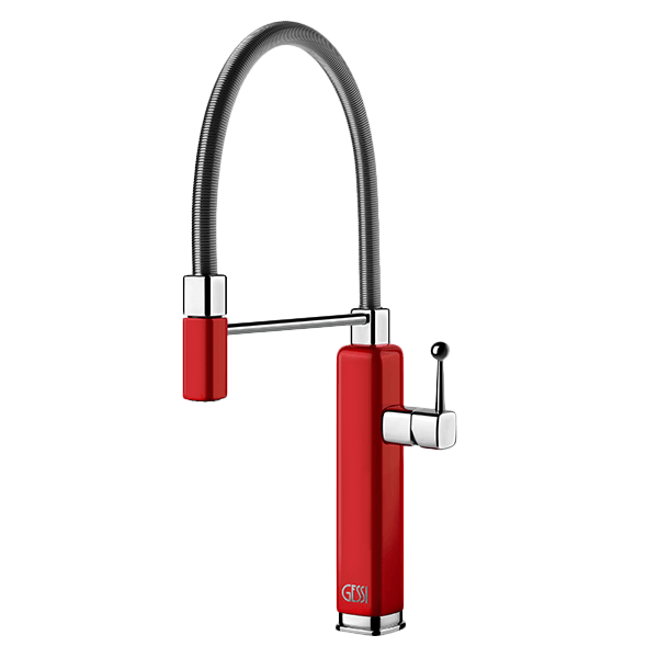 Gessi 60061R Happy Gloss Red Sink Mixer with Pull-Out