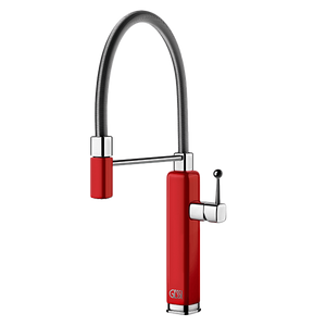 Gessi 60061R Happy Gloss Red Sink Mixer with Pull-Out
