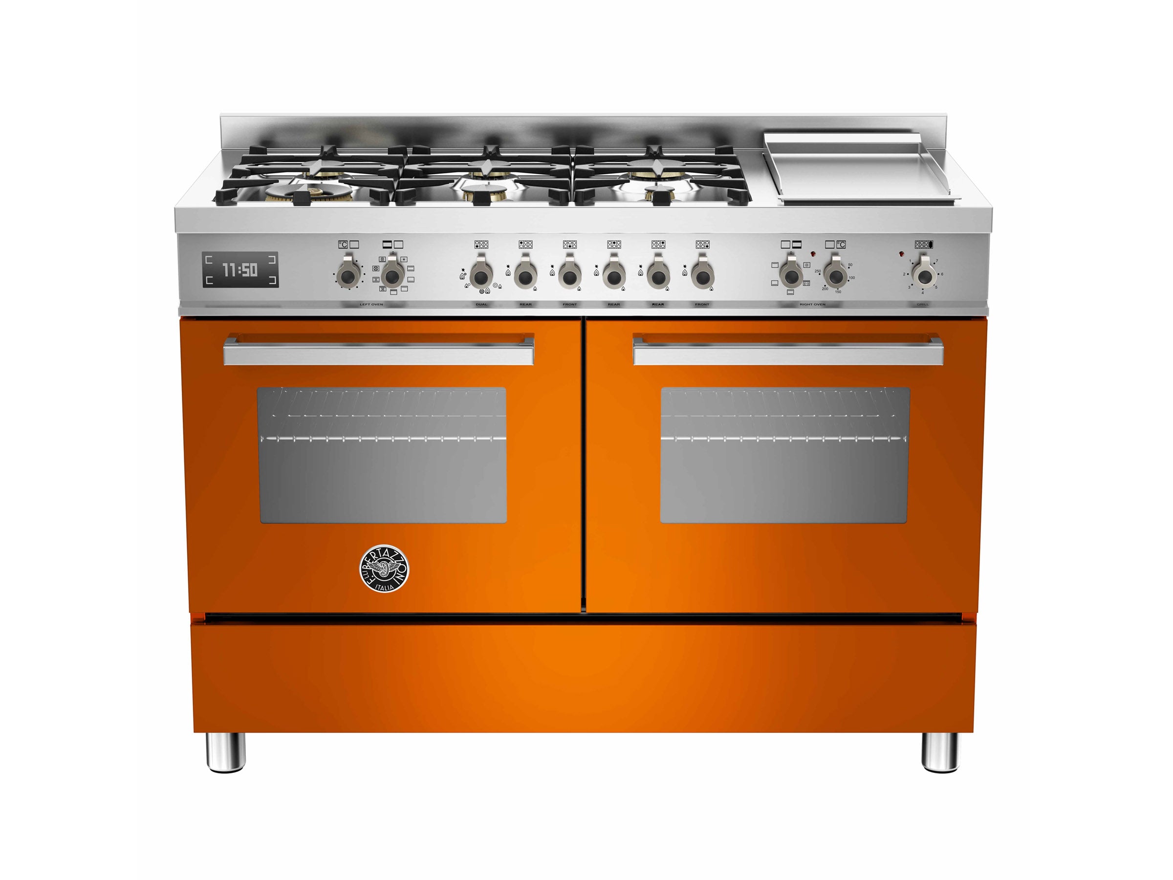 Bertazzoni PRO1206GMFED Professional Series 120cm 6-Burner + Griddle Electric Double Oven