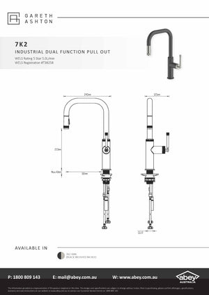 Gareth Ashton 7K2-BBN Industrial Dual Function Pull Out Kitchen Mixer