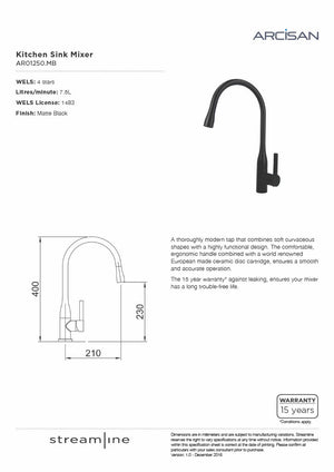 Arcisan AR01250 Kitchen Sink Mixer With Arch Spout