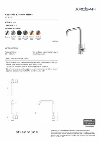 Arcisan AX16700 Axus Pin Kitchen Mixer