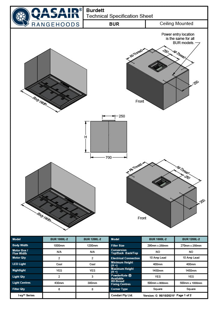 Qasair Burdett Argyle Range Island Rangehood – 8Appliances