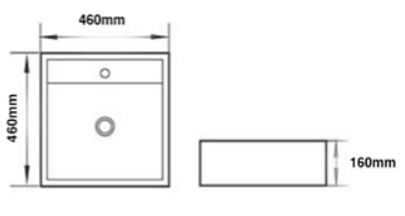 Unique CB-8087 Quadro Series 460 Above Counter Basin