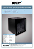 Husky CKK48-241-BK-AU.1 48L Black Glass Door Bar Fridge