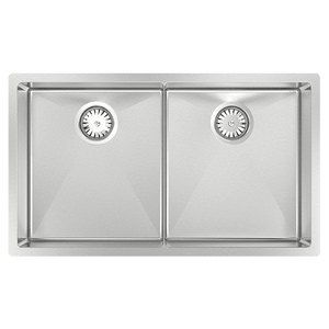 ABEY CR340D Piazza Double Square Bowl Stainless Steel Sink