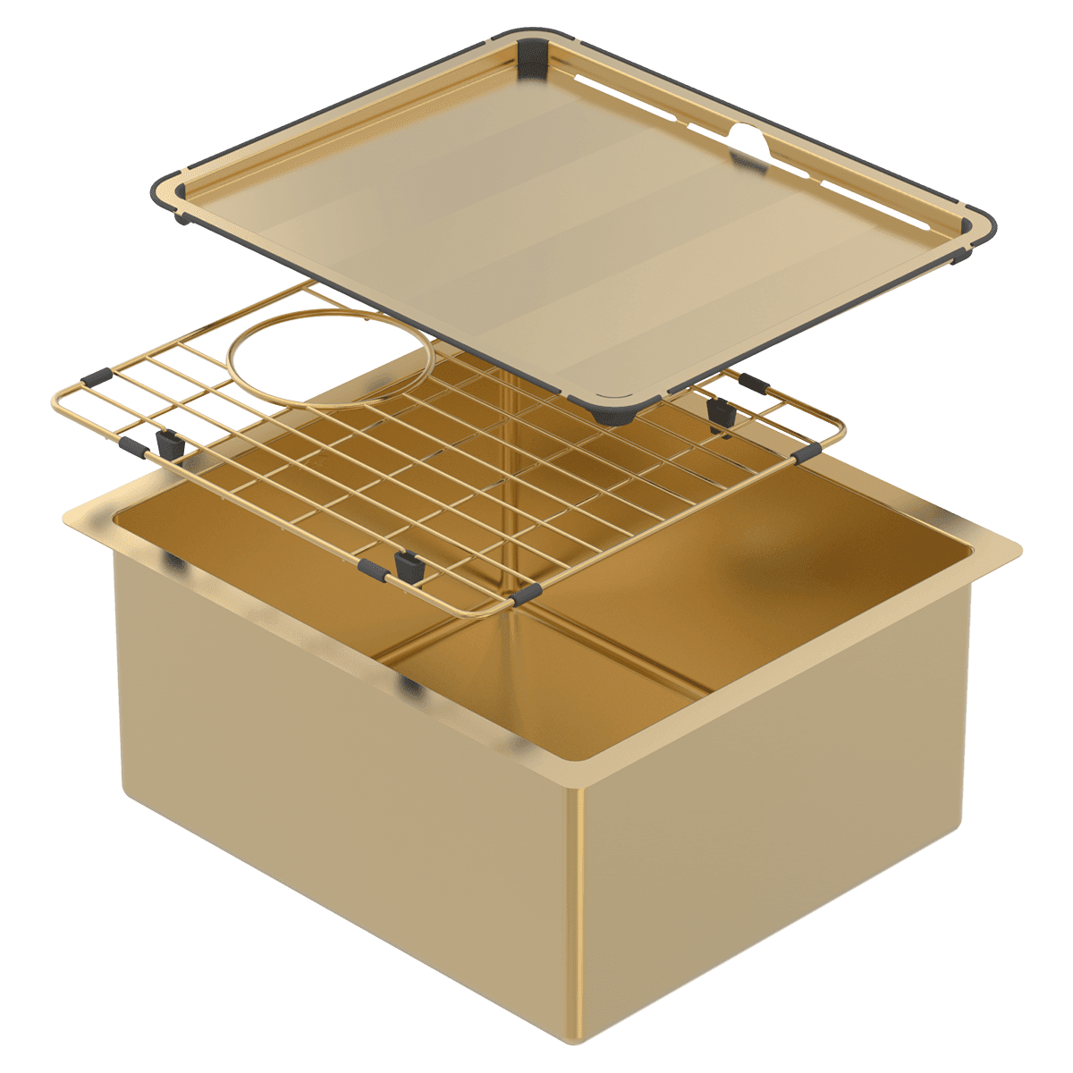 Abey CR340G Piazza Eureka Gold Square Bowl Sink