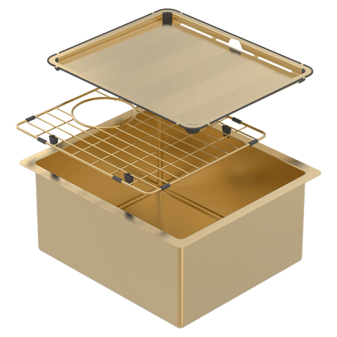 Abey CR340G Piazza Eureka Gold Square Bowl Sink