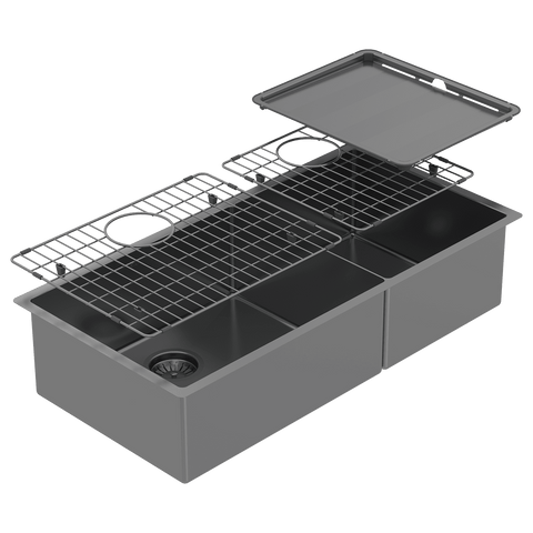 Abey CR500DB Piazza Black Pearl One & 3/4 Square Bowl Sink