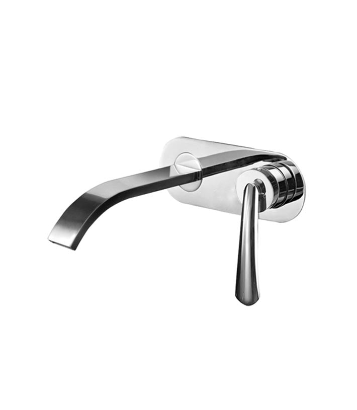Parisi CU.01-2E165 Curva Wall Mixer with 165mm Spout on Plate