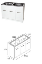 Unique DB-236K Yakka Double 45L Inset Tub & Timber Cabinet