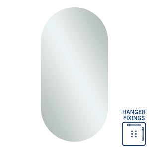 Ablaze Mirrors DP5010HN Pill Shape Polished Edge Mirror with Hangers