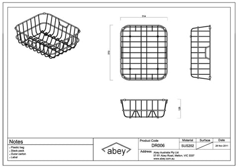 Abey DR006 Sink Accessories Stainless Steel Dish Rack