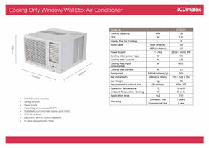 Dimplex DCB05C 1.6kW Cooling Only Window/Wall Box Air Conditioner