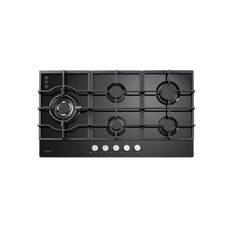 Euro Appliances ECT900GBK2 90cm Gas on Glass Cooktop