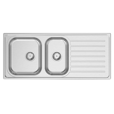 Abey EUA180R Euronox Right Hand 1 & 1/2 Bowl Stainless Steel Sink