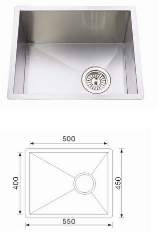 Unique F-5545 Quadro Stainless Steel Undermount Sink