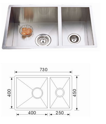 Unique Quadro Stainless Steel Undermount Sink F-7345