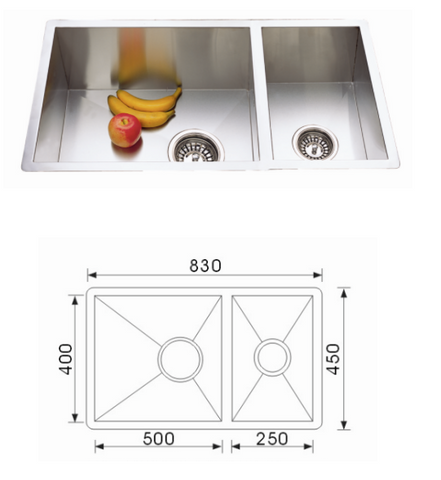 Unique Quadro Stainless Steel Undermount Sink F-8345