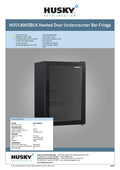 Husky HUS130HDBLK 130L Heated Glass Door Bar Fridge