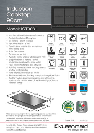 Kleenmaid ICT9031 90cm Induction Cooktop