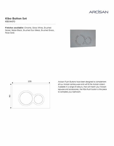 Arcisan KB04470 Kibo Flush Buttons