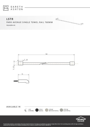 Gareth Ashton LSTR Park Avenue Accessories Single Towel Rail