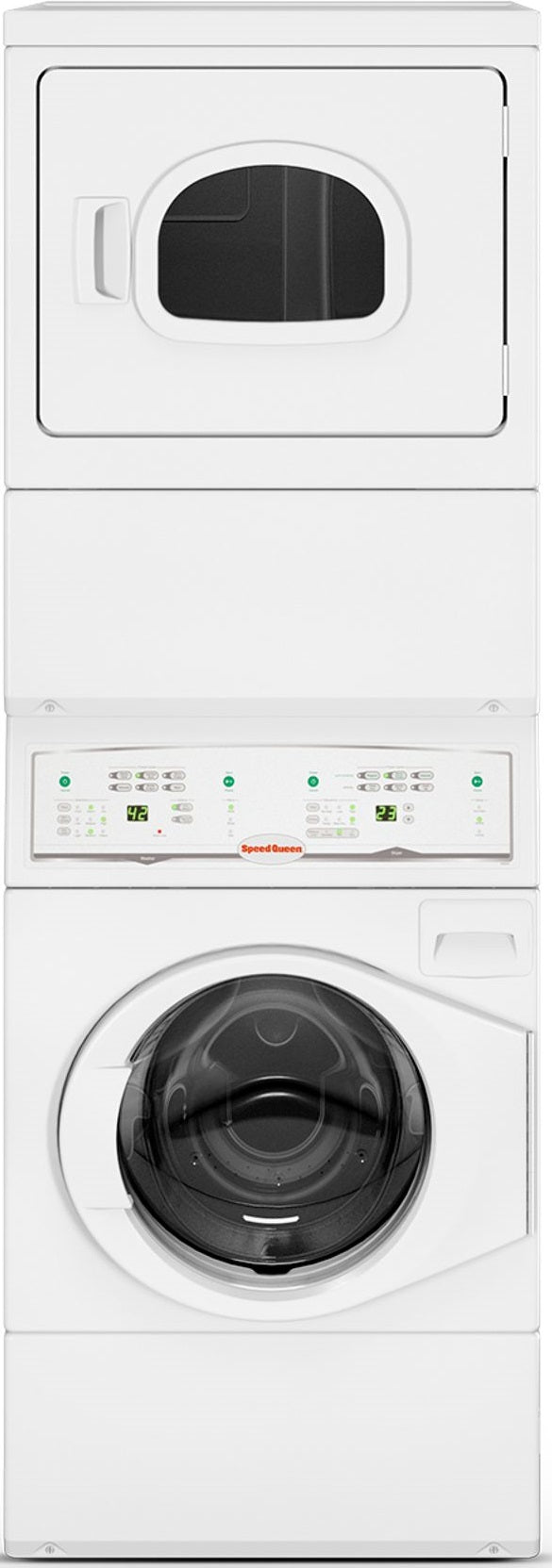 Speed Queen LTEE5A Stacked Front Load Washer & Electric Dryer 8Appliances