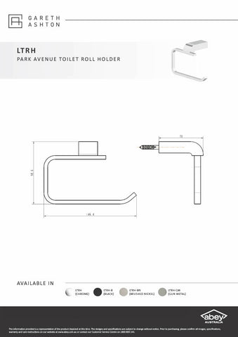 Gareth Ashton LTRH-GM Park Avenue Gun Metal Toilet Roll Holder