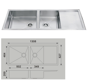 Unique Piato Stainless Steel Undermount Sink N-13052