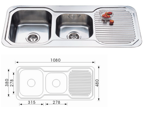 Unique Ariette Stainless Steel Sink NH-357S