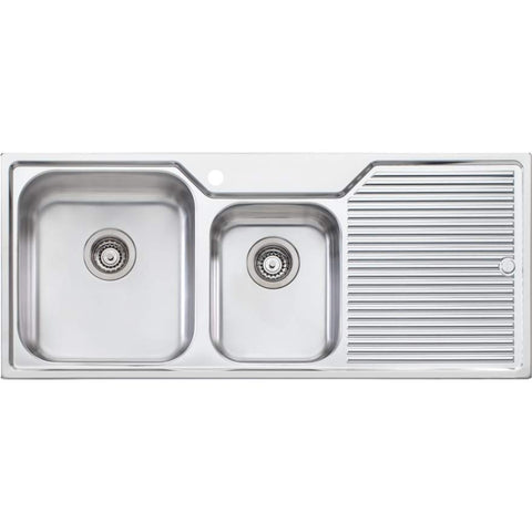 Oliveri NP611/NP612 Nu-Petite 1 & 3/4 Bowl Topmount Sink With Drainer