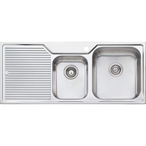 Oliveri NP611/NP612 Nu-Petite 1 & 3/4 Bowl Topmount Sink With Drainer